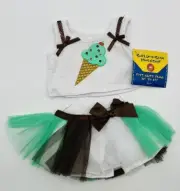 Build A Bear Green Mint Chocolate Chip Baskin-Robbins Shirt and Skirt NWT