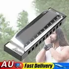 10 Holes 20 Tone Blues Harmonica with Box Metal C Key Mouth Organ for Beginners