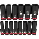 Milwaukee Tool 14PC SHOCKWAVE Impact Duty 1/2" Drive Metric 6 Point Socket Set