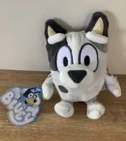 BLUEY - "Muffin" TV Character Small Grey Dog Puppy Plush Soft Toy NEW 20cm