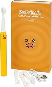 Practicon SmileGoods SoniPal Duckling Sonic Kids Toothbrush, Rechargeable Electric Child Toothbrush with 3 Power Modes & 4 Brush Heads