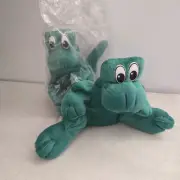 Vintage Sinclair Oil Dinosaur Hand Puppet Plush Stuffed Animal Set Of 2 New