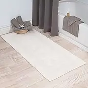 Lavish Home Cotton Bath Mat- Plush 100 Percent Cotton 24x60 Long Bathroom Runner- Reversible, Soft, Absorbent, and Machine Washable Rug by (Ivory)