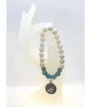 Turquoise green white ❤️ 15 cm (5.9 inch) Women Bracelet Pendant Tree Of Life