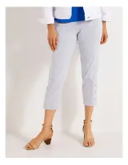 [Fella Hamilton] Dani Stripe Crop Pant with Buttons in Blue
