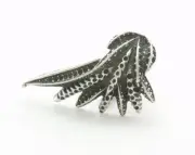 Flower Ring Adjustable Antique Silver Plated Brass (19mm 9US inner size) 2736