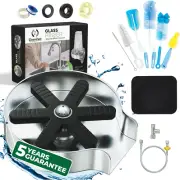 Stainless Steel Glass Rinser for Kitchen Sink | 360° Rotary Cup Washer for Sink