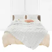 SOGA 160x200cm White Double Layer Rabbit Fur Throw Blanket