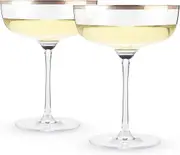 Copper Rim Crystal Coupe Set by Twine