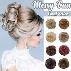 Curly Bun Hair Piece Wig Scrunchie Ponytail Messy Bun Hair Extensions As Human