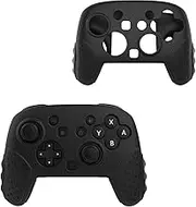 Black Silicone Cover for Switch 2 Pro Controller, Silicone Protective Case for Switch2 Pro Handle, Dustproof Anti-Slip Case with Precise Cutouts for Switch2 Pro Accessories, All Round Protection,