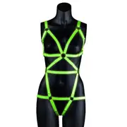 Ouch! Glow In The Dark Bonded Leather Lingerie-Style Body Harness