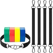 Zalizr 4-Pack Nylon Electrical Tape Holder Straps with Snap Hooks, Tool Belt & Pouch Bag Tape Measure Holder, Durable Strap for Tool Boxes, Construction Use,Tapes for Belts, Black