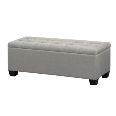 Artiss Storage Ottoman Footstool Blanket Box Foot Stool Bench Toy Bed Seat Grey