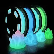iSANGHU Glow in The Dark PLA Filament 1.75mm 1kg, Glow in The Dark Green, Blue, Blue-Green, Multicolor 3D Printer Glow in The Dark PLA Filament 4 x 250g Spool, Accuracy +/- 0.02 mm