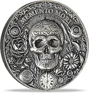 Strugglejewelry Memento Mori & Vivere Challenge Coin: Dual Symbols of Life's Transience and Vitality - Inspirational Stoic Gift