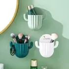 Cactus Toothbrush Holder Wall Self-adhesive Drain Shelf Shaver Organizer