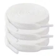 3 Pair Flat Shoe Laces for Sneakers, Shoelaces 47 inches Dp-01 White(3 Pairs)