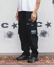 [CARRE] Carre Patchwork Cargo Jogger Black - Size S S Black