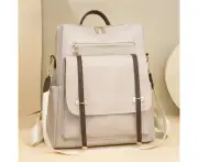 Nylon Women Backpacks Casual Lightweight Travel Rucksack-White