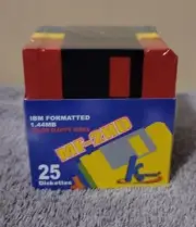 25 pack Hypermedia MF-2HD Diskettes Floppy Disks 1.44MB IBM Formatted SEALED