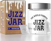 BEARDSHADE Glass Jizz Jar (14 FL.Oz) with Wipes, Bonus Cut-Outs in Giftable Box. Funny Gag Gifts for Men, Cool Pranks for Adults, White Elephant Birthday Gift Ideas for Boyfriend, Husband, & More.
