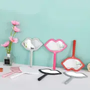 1PC Handheld Makeup Mirror Lip Shape Makeup Mirror DIY Mini Small Mir===