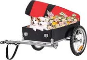 Bike Cargo Trailer with Removable Cover, Bicycle Wagon Trailer with 16" Wheels & Quick Release Universal Coupler, Luggage Wagon