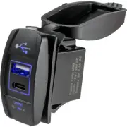Seadog 426521-1 Sea-dog Usb & Usb-c Rocker Switch Style Power Socket