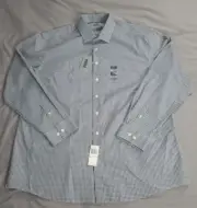 Unlisted by Kenneth Cole Men's Dress Shirt XL Slim Fit Checks and Stripes