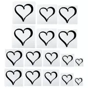 Heart Painting Stencils, 16 Pack Paint Stencils Painting Template Style 2, White