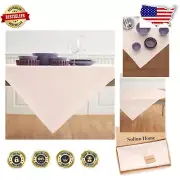 52" Square Pink Linen Tablecloth - Versatile for Weddings, Mother's Day, Easter