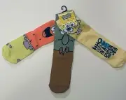 NWT Boys Spongebob Squarepants Crew SOCKS 3 Pairs (Fits Shoe 7.5-3.5)