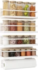 Magnetic Spice Rack for Refrigerator - Fridge Shelf Organizer - White 4 Pack wit