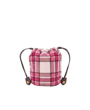 Etro Checkered Drawstring Bucket Bag One size Pink