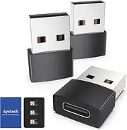 USB C Female to USB Male Adapter Pack of 3[Aluminum Shell, High Stability] Type C to USB A Converter Compatible with iPhone 13 Pro Max Apple Watch Series 7 AirPods 3 CarPlay etc. (Black)