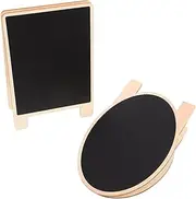 TEHAUX 2 Pcs Small Blackboard Micro Toys Two-sided Blackboard Dining Room Decor for Table Blackboard for Mini Message Miniture Decoration Kid Crafts Display Wooden Writing Board