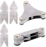 Glarks 5Pcs Stainless Steel Screw Thread Pitch Cutting Gauge Tool Set, 51Pcs America SAE Type + 52Pcs Metric & America SAE Type & British Whitworth + 3Pcs Center Gage, Packed in Plastic Box