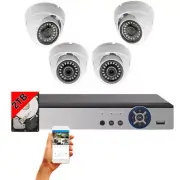 8 Channel 1080p HD CCTV Security Camera System 2TB Hard Drive 4 Dome Cameras