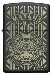 GENUINE ZIPPO LIGHTER BLACK MATTE MAYANS MC (91087) GIFT BOXED