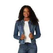 Nevenka Women's Plus Size Classic Jean Jacket Slim-Nostalgic Blue-042