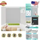 Motorized Blackout Roller Blinds with Remote Control – Elegant Grey, H72 x W27