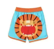 WONDER NATION Infant Toddler Boys Blue Swim Trunks Shorts Lion Face size 12 mo