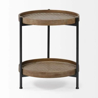 HomeRoots Mariana 16.93 in. Brown Wood End Side Table