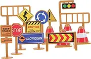 HOMOBABE 30Pcs Mini Traffic Road Sign Early Education Interactive Learning Traffic Safety Signs for and Development