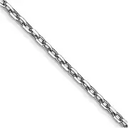 [JewelryWeb] 10k Solid White Gold .8mm Sparkle Cut Cable With Spring-Ring Clasp Chain Necklace 56 Centimeters Chain-Necklace for Women and Men