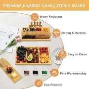 Cheese Board 3-in-1 Premium Cheese Board Gift Set - Charcuterie Board and Knife
