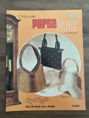 Vintage 1970s Macrame Purse Time Liz Miller Pattern Book Over 20 Designs