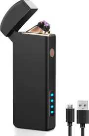 Electric Lighter Gifts For Men, Usb Rechargeable Arc Lighter Windproof Flameless Plasma Lighter With Battery Display, Christmas Birthday Gifts For Men