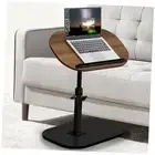 C Shaped End Table Adjustable Height, 360°Swivel & Flip Top Couch Table, TV